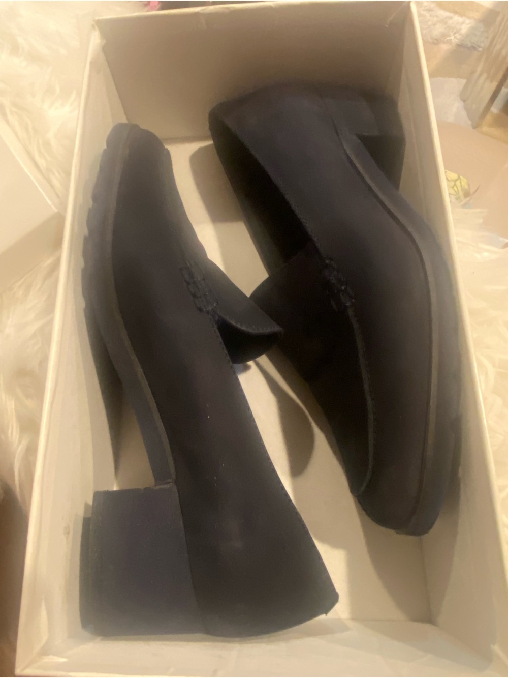 Classic Navy Suede Loafers